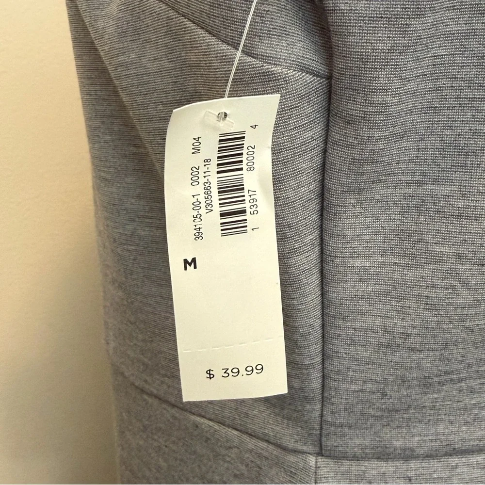 NWT Old Navy Gray Midi Dress Womens M Ruffle Sleeves Sheath Minimalist Stretch - Picture 9 of 11